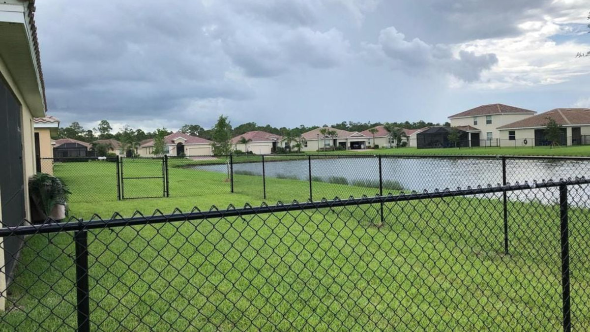 Residential Black Chain link fence